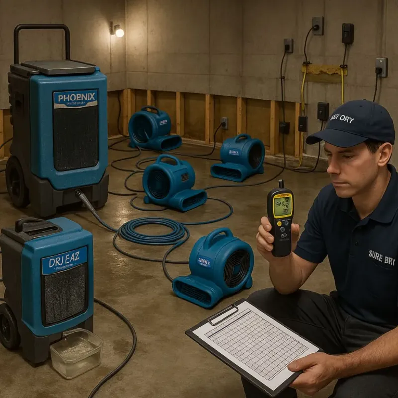 Structural Drying and Dehumidification process in San Antonio, FL